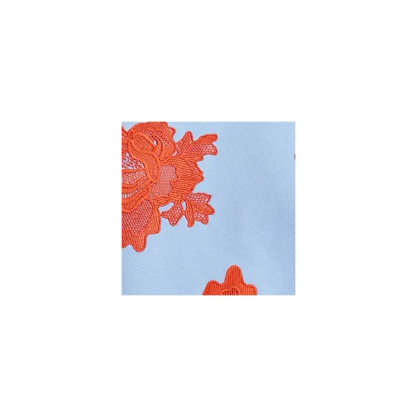 Essentiel Antwerp Light blue and orange floral lace-embellished sweatshirt Top, view 2