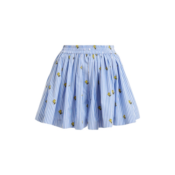 Light blue and white striped cotton shorts with yellow Peanuts™ print