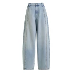 Essentiel Antwerp Light blue balloon-leg jeans with silver rhinestone side trim