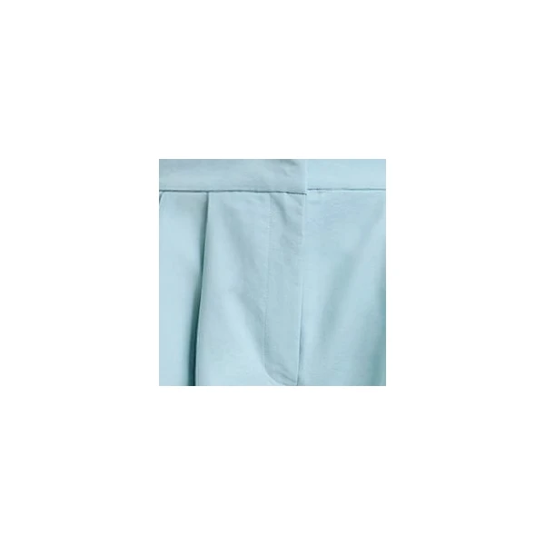 Essentiel Antwerp Light blue barrel-leg pants with pleated waist, view 2