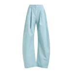 Essentiel Antwerp Light blue barrel-leg pants with pleated waist