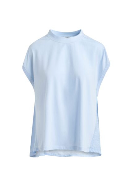 Light blue cap-sleeve organic cotton T-shirt