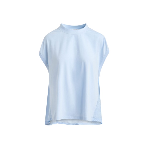 Light blue cap-sleeve organic cotton T-shirt