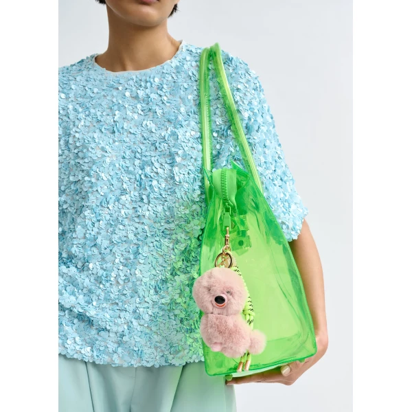 Essentiel Antwerp Light blue sequin-embellished top, view 6