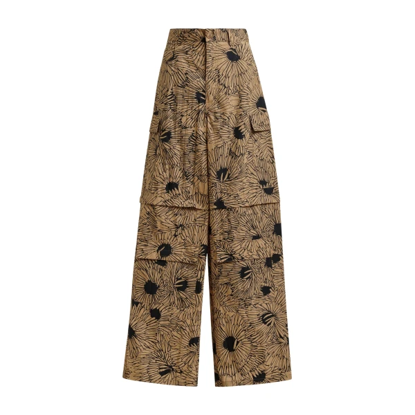 Essentiel Antwerp Light brown and black cotton-blend flap cargo pants