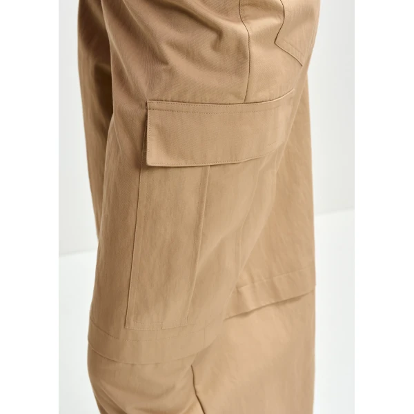 Essentiel Antwerp Light brown cotton-blend flap cargo pants, view 5