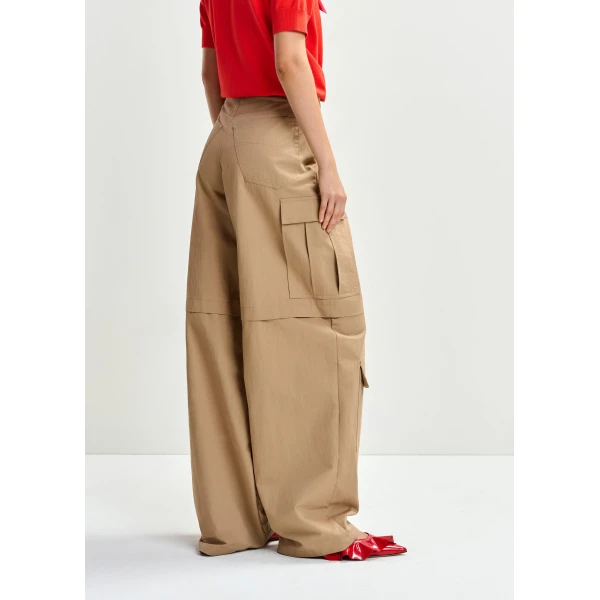 Essentiel Antwerp Light brown cotton-blend flap cargo pants, view 6