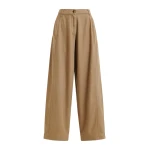 Essentiel Antwerp Light brown organic cotton wide-leg pants