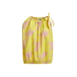 Essentiel Antwerp Light pink and yellow asymmetric top with neck tie ribbon