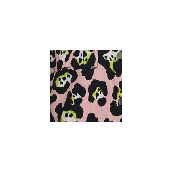 Essentiel Antwerp Light pink, black and yellow leopard-print cropped cotton jacket, view 2