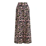 Essentiel Antwerp Light pink, black and yellow leopard-print wide-leg pants