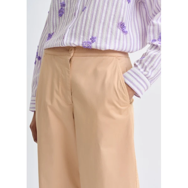 Essentiel Antwerp Light pink organic cotton-blend pants, view 5