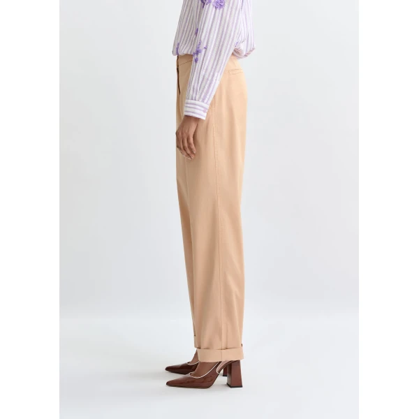 Essentiel Antwerp Light pink organic cotton-blend pants, view 6