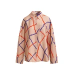 Essentiel Antwerp Light pink, red and blue oversized check shirt