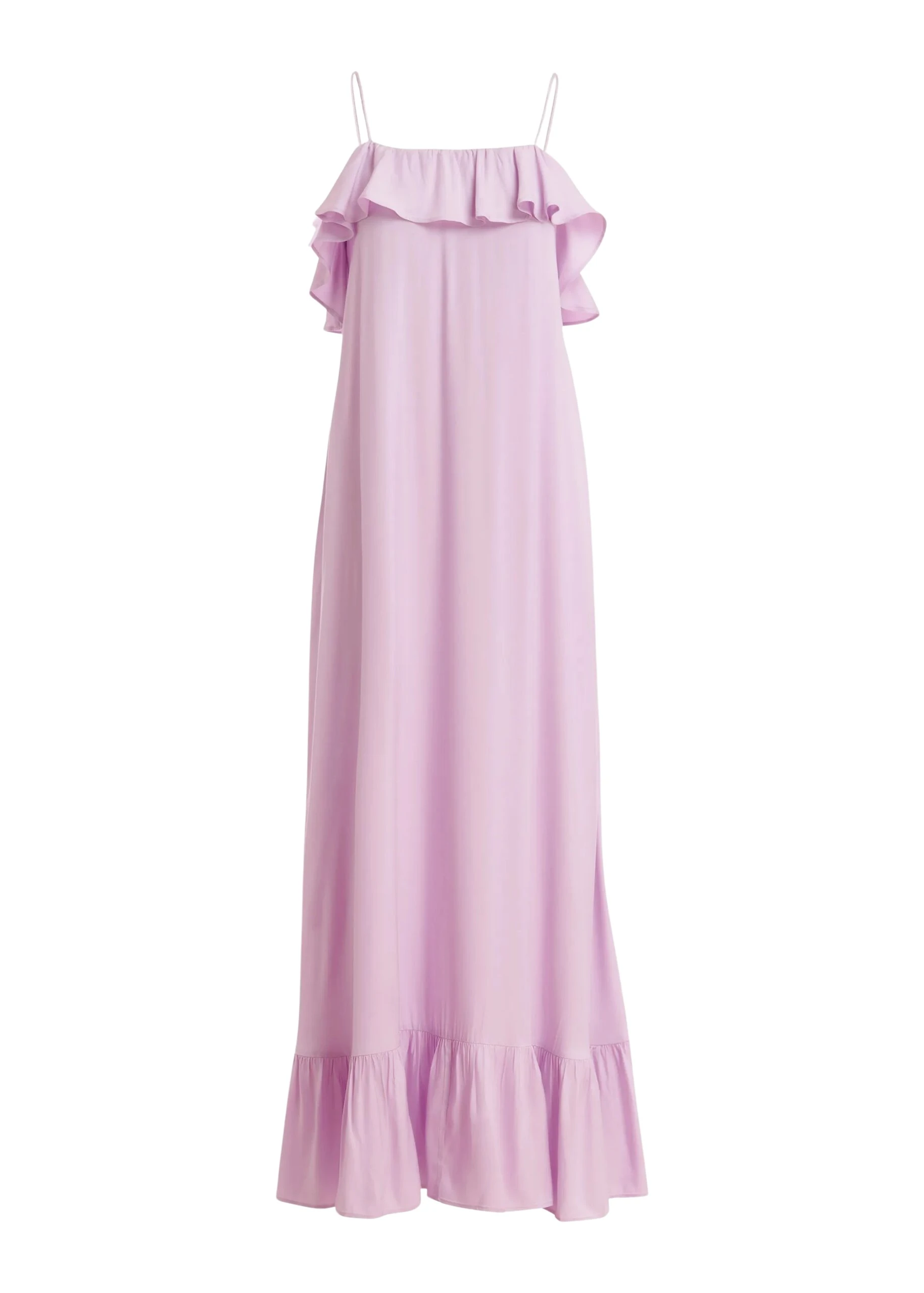 Essentiel-Antwerp-Lilac-maxi-dress-with-ruffled-neckline-and-tie-back-detail-scaled13904_nobg Essentiel Antwerp Lilac maxi dress with ruffled neckline and tie-back detail