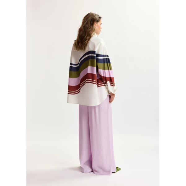 Essentiel Antwerp Lilac relaxed-fit pants with drawstring, view 3