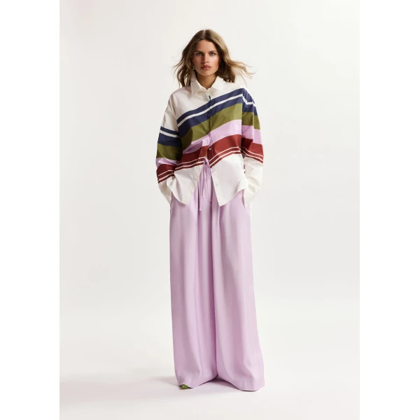 Essentiel Antwerp Lilac relaxed-fit pants with drawstring, view 4