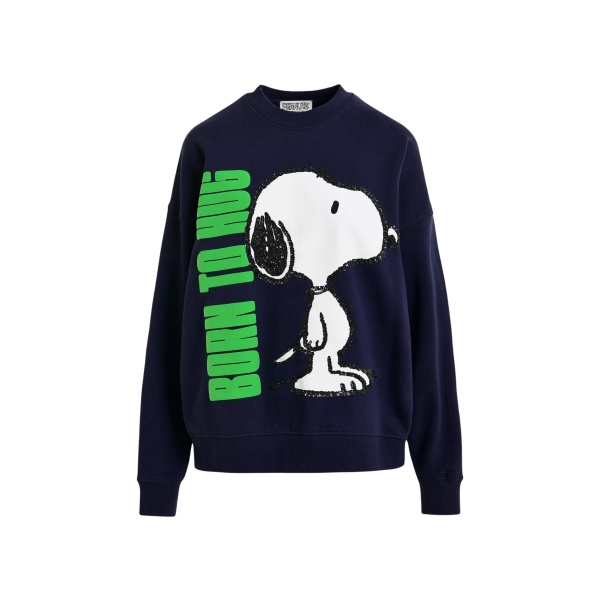 Navy cotton sweatshirt with Peanuts™ Snoopy motif