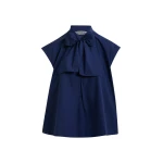 Essentiel Antwerp Navy sleeveless top with tie neckline