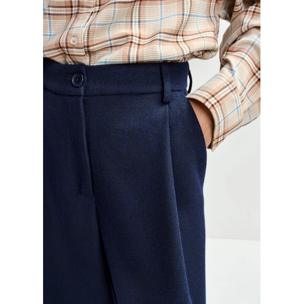Essentiel Antwerp Navy wide-leg pants, view 4