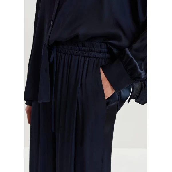 Essentiel Antwerp Navy wide-leg pants, view 4