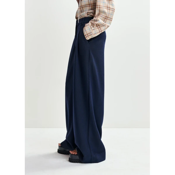 Essentiel Antwerp Navy wide-leg pants, view 5