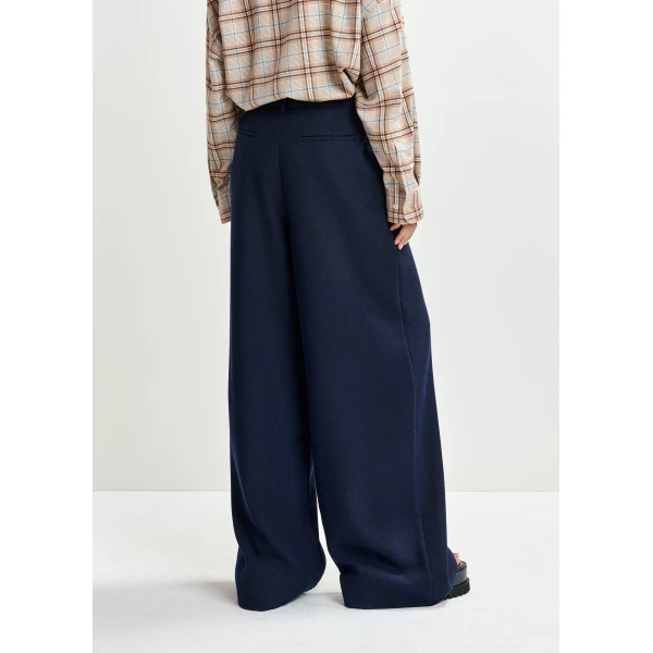 Essentiel Antwerp Navy wide-leg pants, view 6