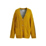 Essentiel Antwerp Ochre and grey wool-blend cardigan with contrasting back