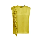 Essentiel Antwerp Ochre sleeveless top with ruffle detail