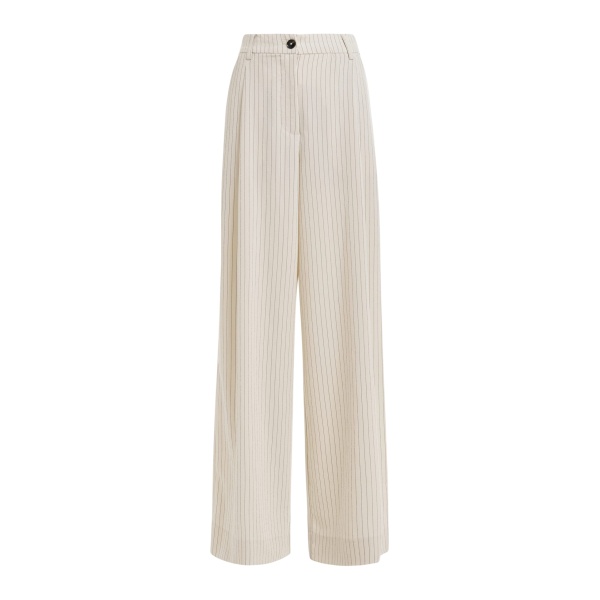 Off-white and black striped wide-leg pants