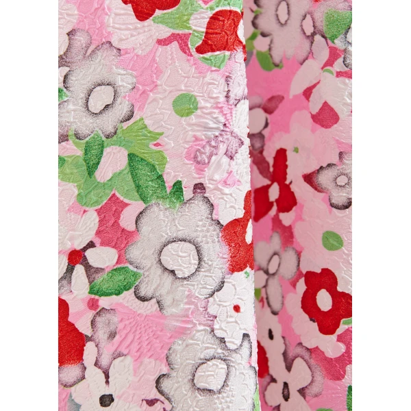 Essentiel Antwerp Off-white and multicolor floral-jacquard midi skirt, view 6