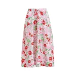Essentiel Antwerp Off-white and multicolor floral-jacquard midi skirt