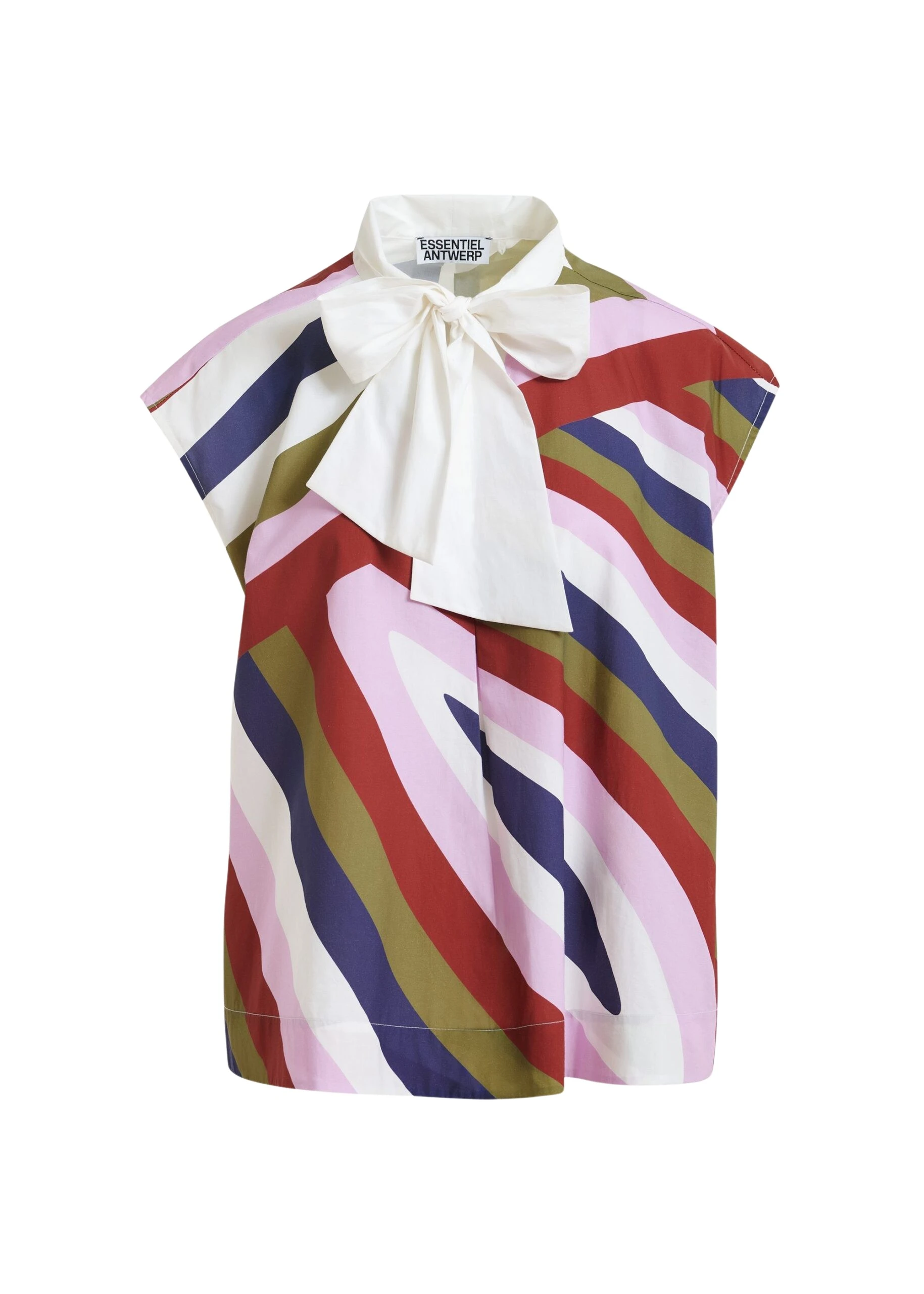 Essentiel-Antwerp-Off-white-and-multicolor-graphic-sleeveless-top-with-tie-neckline-scaled29329_nobg Essentiel Antwerp Off-white and multicolor graphic sleeveless top with tie neckline