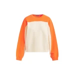 Essentiel Antwerp Off-white and orange two-tone sweater