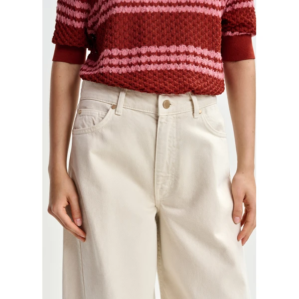 Essentiel Antwerp Off-white barrel-leg jeans, view 4