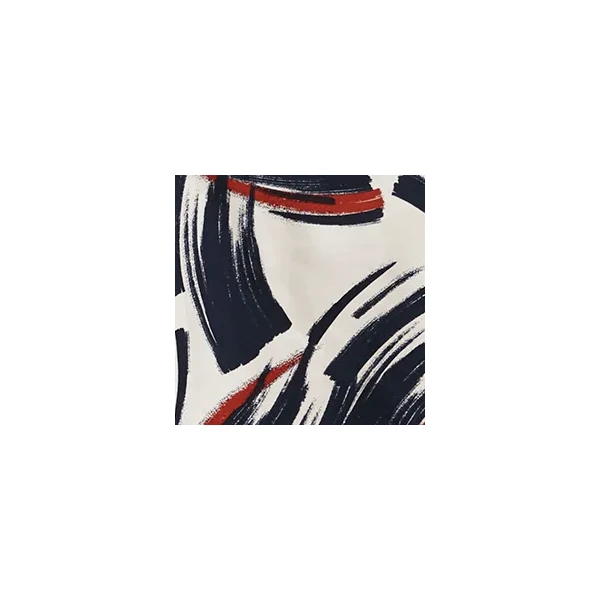 Essentiel Antwerp Off-white, black and brown a-line midi skirt, view 2