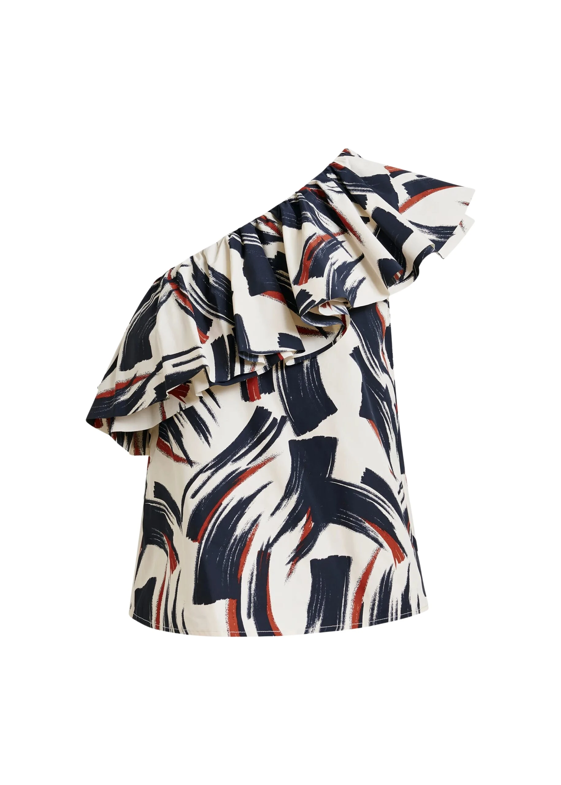 Essentiel-Antwerp-Off-white-black-and-brown-asymmetric-ruffle-top-scaled51134_nobg Essentiel Antwerp Off-white, black and brown asymmetric ruffle top
