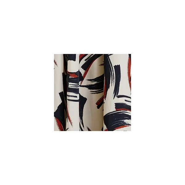 Essentiel Antwerp Off-white, black and brown high neck maxi dress with knot detail, view 2