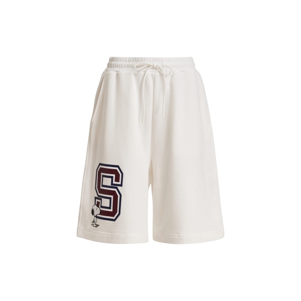 Off-white cotton-blend Peanuts™ shorts with letter appliqué