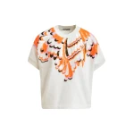Essentiel Antwerp Off-white cotton sweatshirt with multicolor feather embellishments Top