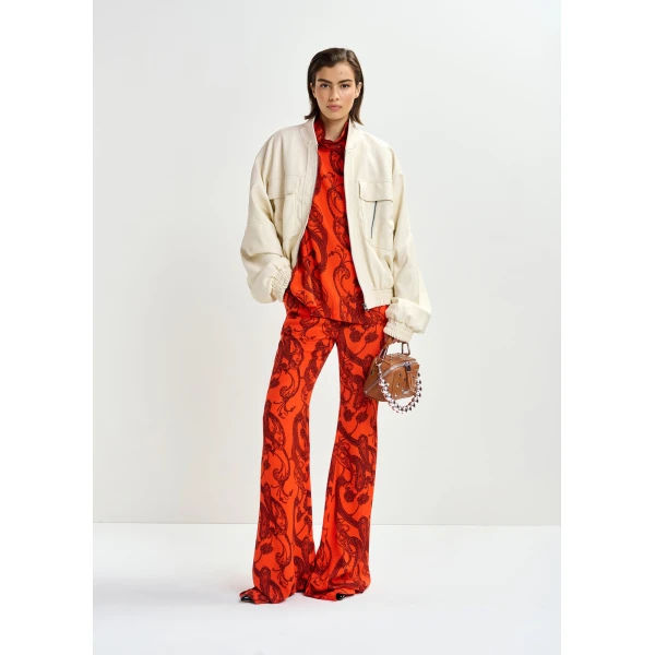 Essentiel Antwerp Off-white oversized faux-leather bomber jacket, view 6