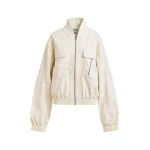 Essentiel Antwerp Off-white oversized faux-leather bomber jacket