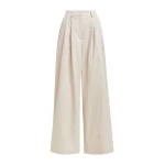 Essentiel Antwerp Off-white pleated wide-leg pants
