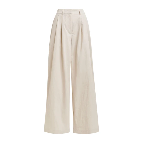 Essentiel Antwerp Off-white pleated wide-leg pants