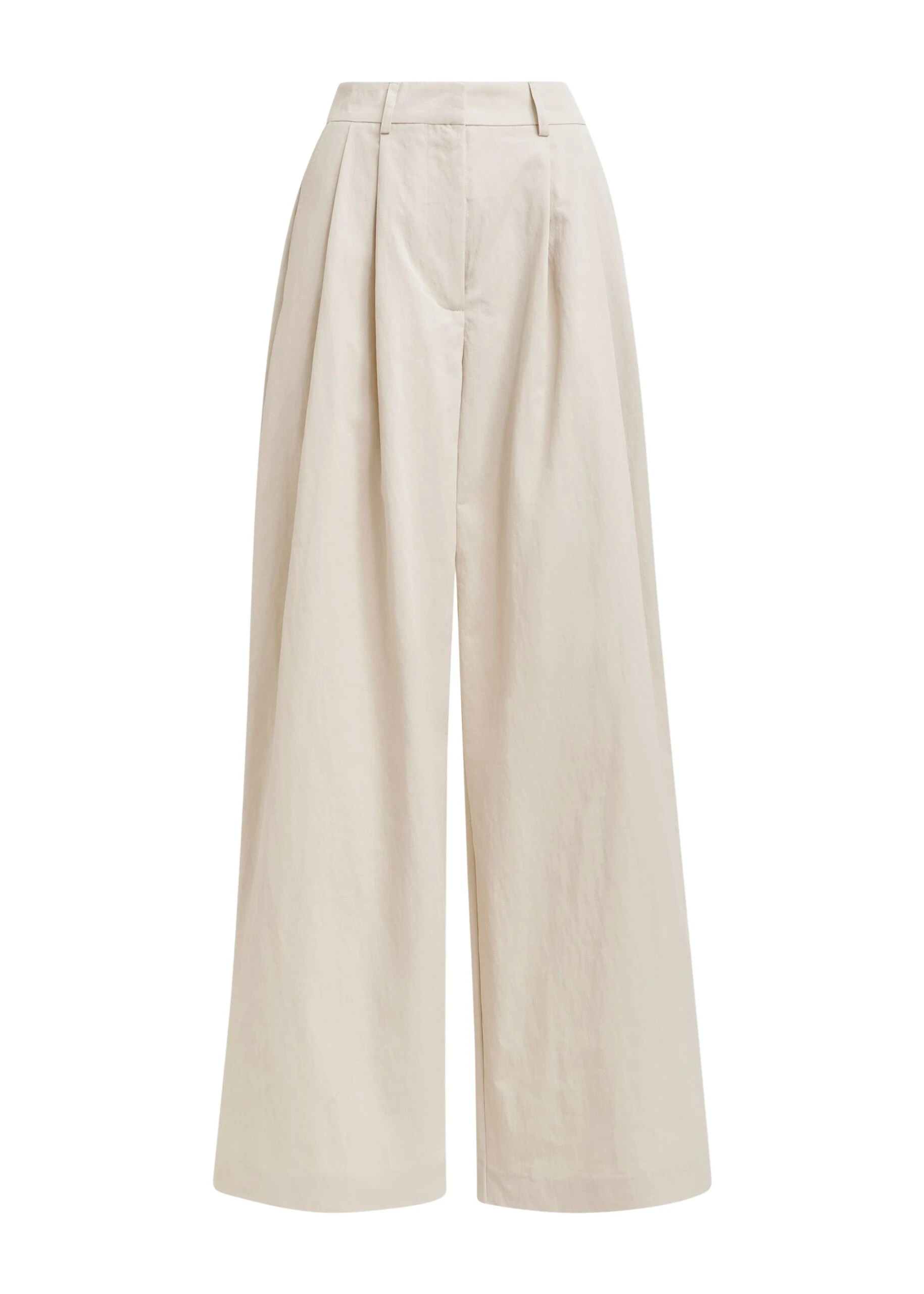 Off-white pleated wide-leg pants