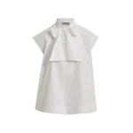 Essentiel Antwerp Off-white sleeveless top with tie neckline