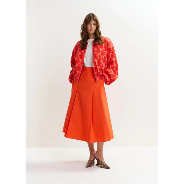 Essentiel Antwerp Orange a-line midi skirt, view 3