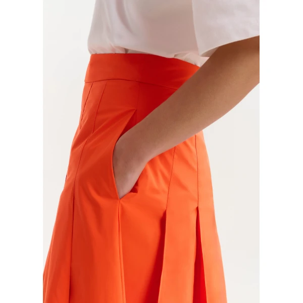 Essentiel Antwerp Orange a-line midi skirt, view 6