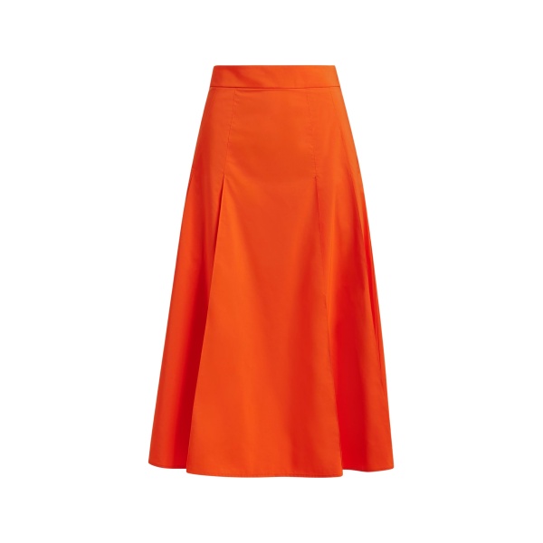 Orange a-line midi skirt