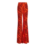 Essentiel Antwerp Orange and black paisley-print flared pants